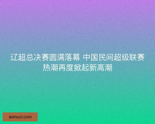 辽超总决赛圆满落幕 中国民间超级联赛热潮再度掀起新高潮